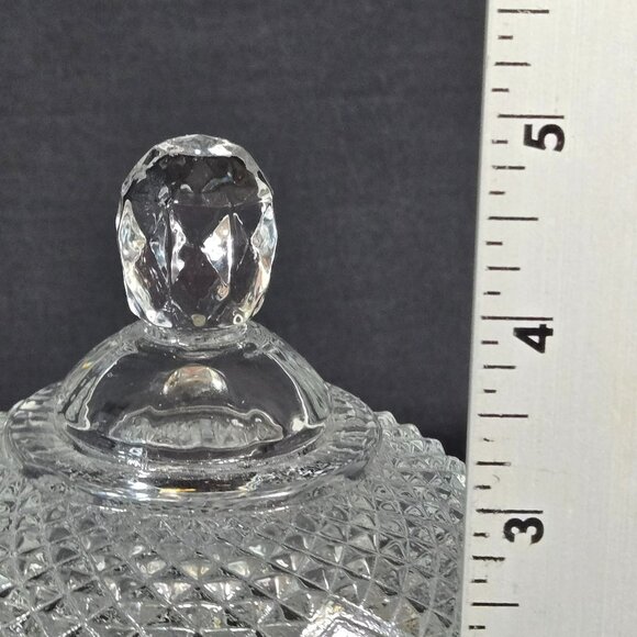 Vintage 70s Avon Fostoria Clear Cut Crystal Butter Dessert Covered Dish - Picture 7 of 9